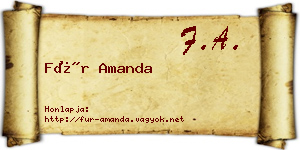 Für Amanda névjegykártya